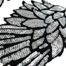 2 Pairs Sew On Embroidered Badges Mirror Wings Sequins DIY Craft Patch Appliques