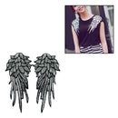 2 Pairs Sew On Embroidered Badges Mirror Wings Sequins DIY Craft Patch Appliques