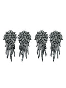 2 Pairs Sew On Embroidered Badges Mirror Wings Sequins DIY Craft Patch Appliques