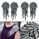 2 Pairs Sew On Embroidered Badges Mirror Wings Sequins DIY Craft Patch Appliques