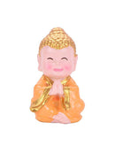 4 cm Chinese Pure Brass Lucky Wealth Maitreya Buddha Sack Monk Fengshui Statue