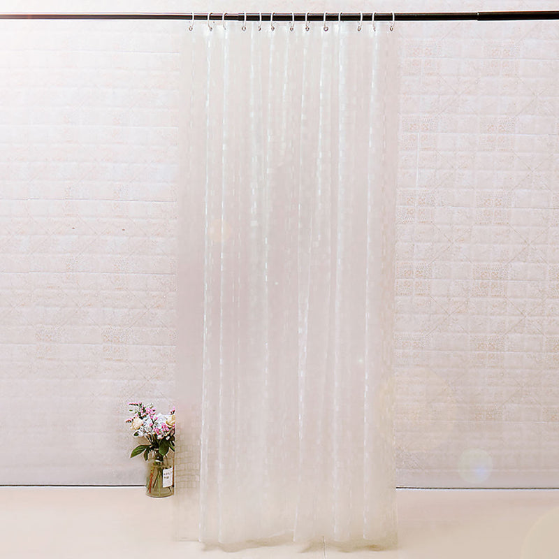 Easy Clean Shower Curtain Bathroom Waterproof Fabric Free Hooks Wooden Hot 1x