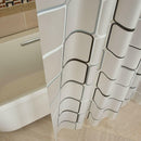 120*180CM PEVA Shower Curtain Liner, Waterproof,Black and White Square Style