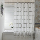 120*180CM PEVA Shower Curtain Liner, Waterproof,Black and White Square Style