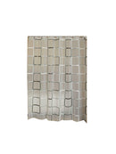 120*180CM PEVA Shower Curtain Liner, Waterproof,Black and White Square Style