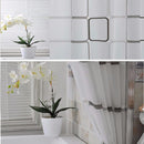 120*180CM PEVA Shower Curtain Liner, Waterproof,Black and White Square Style