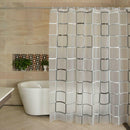 120*180CM PEVA Shower Curtain Liner, Waterproof,Black and White Square Style