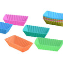 10pcs Cake Baking Molds Reusable Square Silicone Cupcake Moulds for Home Kitchen