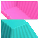 10pcs Cake Baking Molds Reusable Square Silicone Cupcake Moulds for Home Kitchen