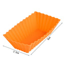 10pcs Cake Baking Molds Reusable Square Silicone Cupcake Moulds for Home Kitchen