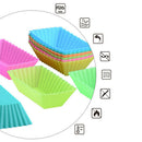 10pcs Cake Baking Molds Reusable Square Silicone Cupcake Moulds for Home Kitchen