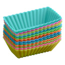 10pcs Cake Baking Molds Reusable Square Silicone Cupcake Moulds for Home Kitchen