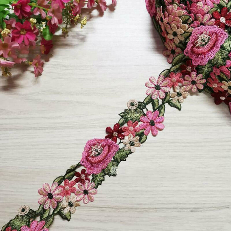 1 Yards Lace edge Trim Ribbon Embroidered Wedding Applique DIY Sewing Craft *2
