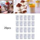20 * Plastic Mousse Cake Dessert Cups Disposable Round Clear Pudding Cups Best