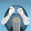 Artificial Foam Feather Simulation Bird Home Garden Ornament 6 PCS White Color
