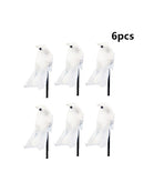 6* Artificial Foam Doves Simulation Feather White Birds Home Craft Ornament