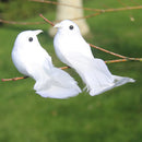 Artificial Foam Feather Simulation Bird Home Garden Ornament 6 PCS White Color