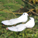 Artificial Foam Feather Simulation Bird Home Garden Ornament 6 PCS White Color