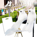 6* Artificial Foam Doves Simulation Feather White Birds Home Craft Ornament