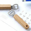 5pcs Stainless Steel Bottle Opener Wood Handle Drink Beer Lid Kitchen Launcher