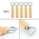 Wooden Handle Stainless Steel Wine Beer Bottle Opener Home Kitchen Bar Tool cv b