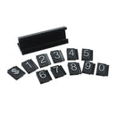 Price Display Counter Stand Label Tag Adjustable Number and Base(White on Black)