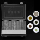30pcs Box Capsule Holders Clear Coin 16/20/25/27/30/38/46mm Storage Collection