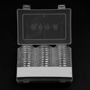 30* 16~46mm Clear Round Plastic Coin Holder Capsule Container Storage Case New