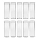 10pcs 30mm Plastic Portable Tube Holder Clear Round Cases Coin Storage Box