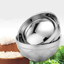 Stainless Steel Double Layer Rice Bowls Metal Insulated Soup Bowl For Kids