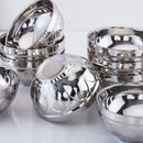 Stainless Steel Double Layer Rice Bowls Metal Insulated Soup Bowl For Kids