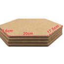 4pcs Hexagon Cork Boards Photo Wall Background Message Boards for Office (Brown)