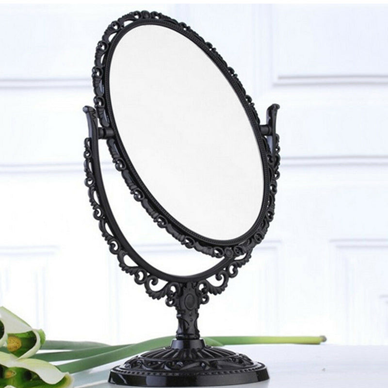 Rotating Cosmetic Princess Double Sided Desktop Makeup Standing Mirror European