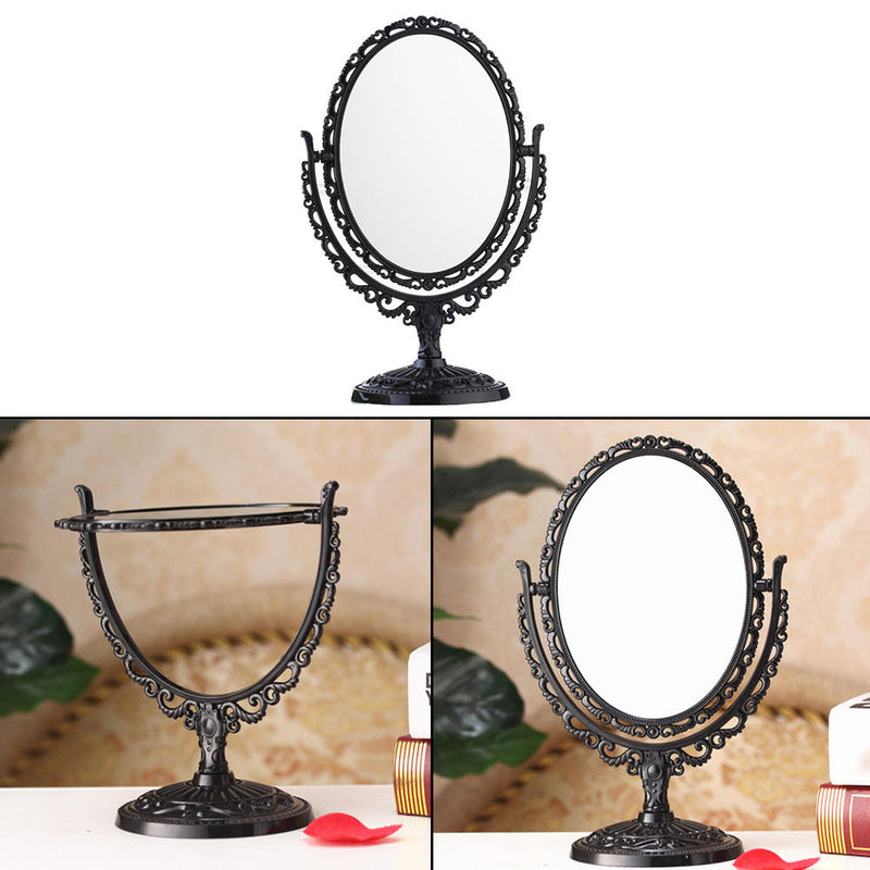 Rotating Cosmetic Princess Double Sided Desktop Makeup Standing Mirror European