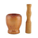 Wooden Mortar Crusher Spice Grinding Bowl Garlic Pestle Kitchen Tool