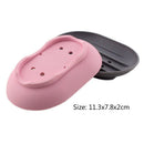 Durable Plate Tray Drain Bathroom Silicone Soap Dish Storage Holder Soapbox