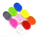 Durable Plate Tray Drain Bathroom Silicone Soap Dish Storage Holder Soapbox