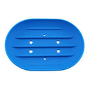 Durable Plate Tray Drain Bathroom Silicone Soap Dish Storage Holder Soapbox