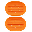 Durable Plate Tray Drain Bathroom Silicone Soap Dish Storage Holder Soapbox