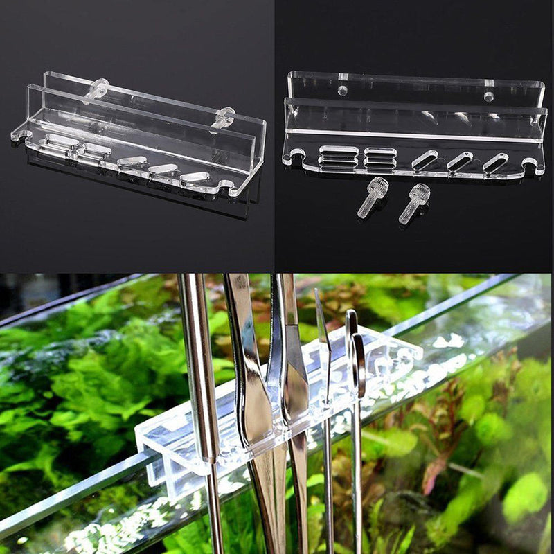 Aquarium Tweezers Water Plant Cleaning Cutter Fish Tank Tool Holder Storage Rack