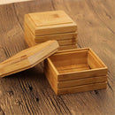 Portable Bamboo Soap Dishes Creative Manual Drain Soap Box Wooden Soap Holder