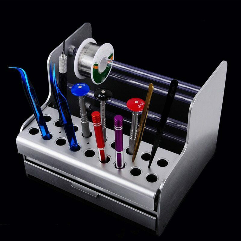 Tool Box Storage Organizer Rack Screwdriver Tweezer Repair Tools Stand Holder