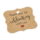 Handmade Wedding Party Jute Twine Kraft Gift Tags Thank you Hanging Label