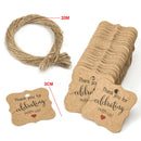 Handmade Wedding Party Jute Twine Kraft Gift Tags Thank you Hanging Label