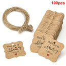 Handmade Wedding Party Jute Twine Kraft Gift Tags Thank you Hanging Label