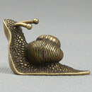 Chinese Pure Bronze Copper Handwork Lucky life-like Animal snail sculpture