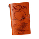 To My Daughter Face Challenges Love Mom Engraved Leather Journal Notebook Diary