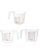 3pcs 250/500/1000ml Plastic Measuring Cup Jug Pour Spout Container Kitchen Scale