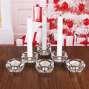 Crystal Glass Candle Holder Tabletop Candlestick Tealight Table Dinner Home