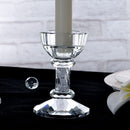 1 piece Elegant Art Glass Candle Holder Clear Crystal Pillar Classic Pretty